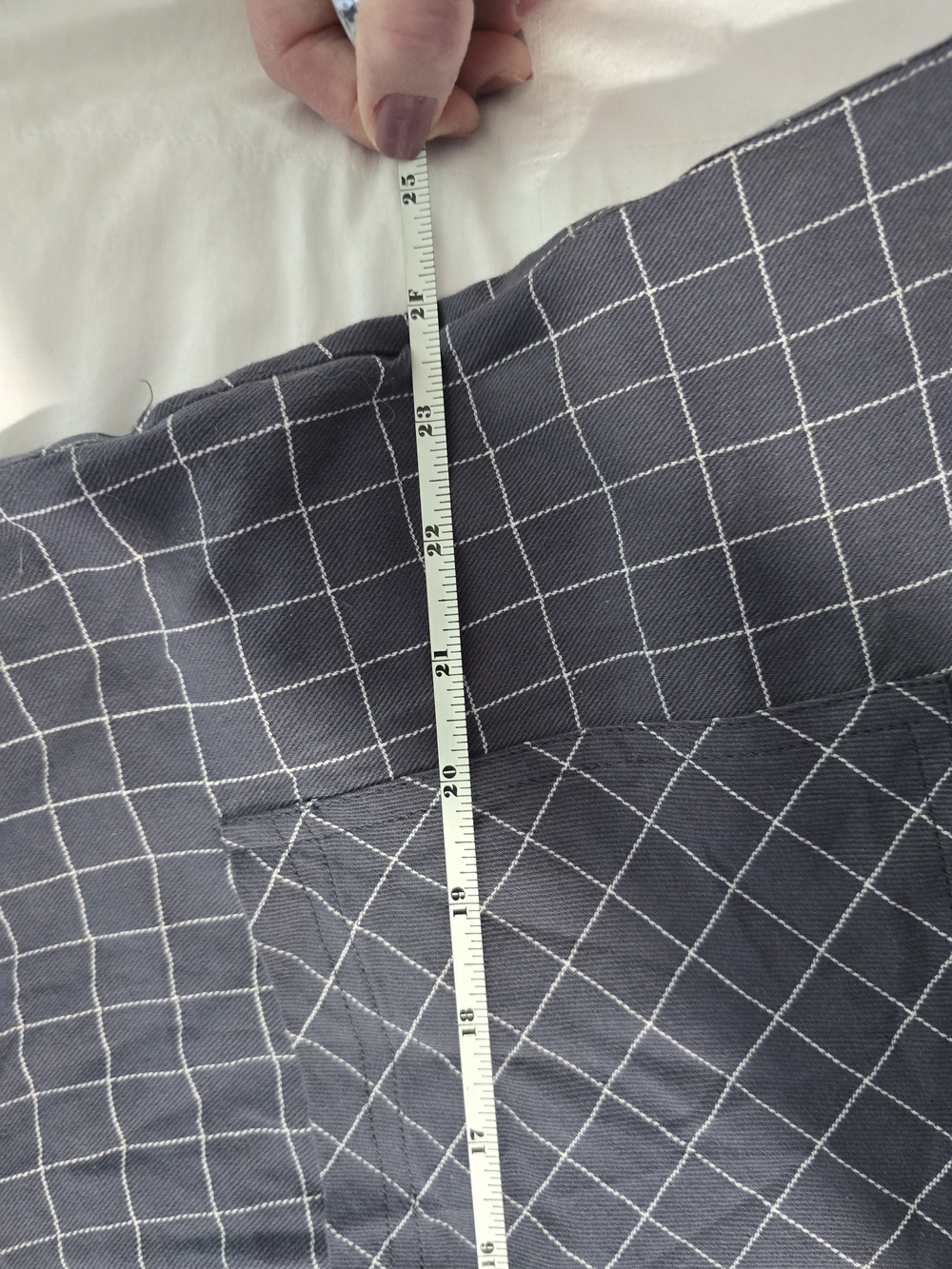 NWT 2Easel Navy Wide-Leg Pants with White Windowpane Grid - Picture 11 of 14